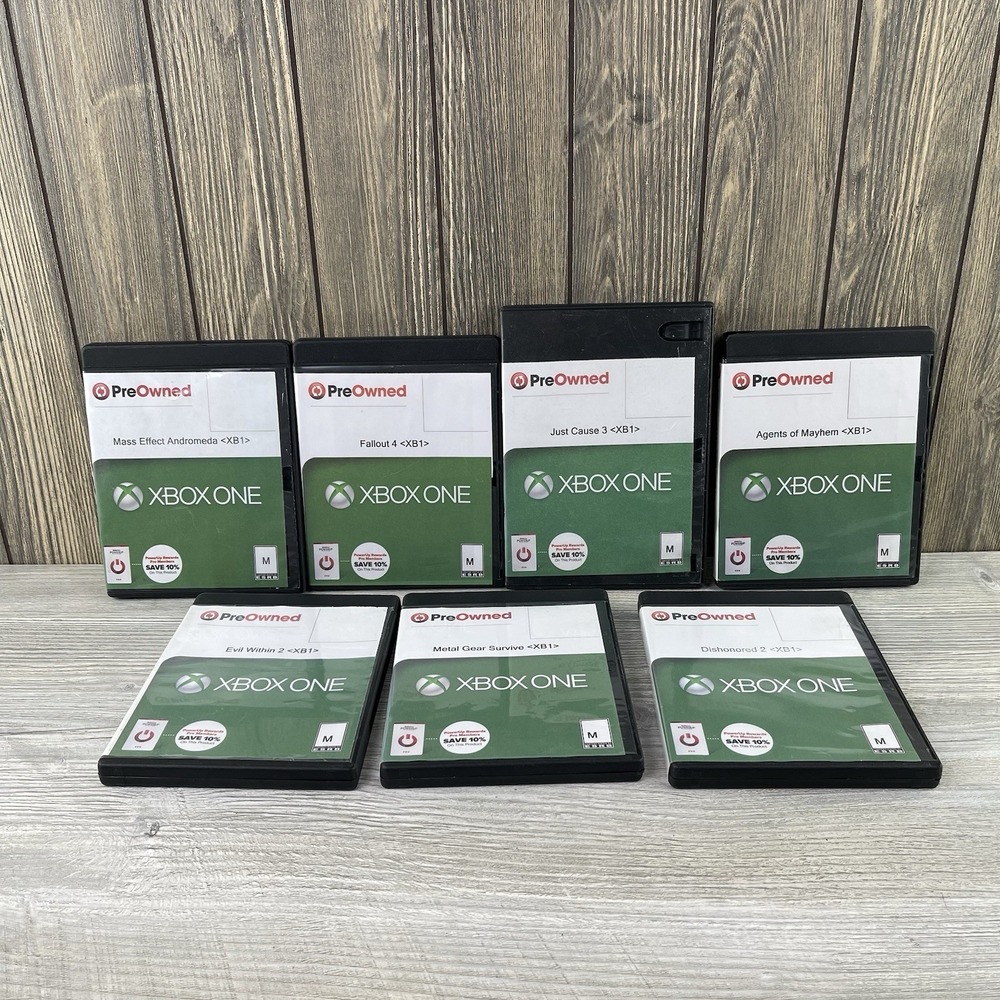 Lot of 7 Microsoft Xbox One Games - Evil Within 2,Mass Effect Andromeda,and More